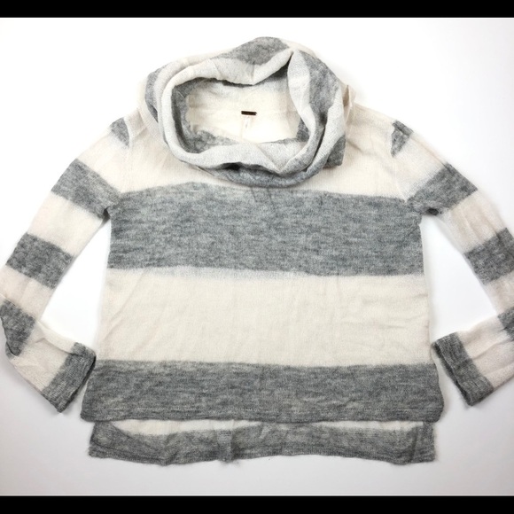 Free People Lulu Rugby-Stripe Cowl-Neck Sweater XS - Picture 2 of 8